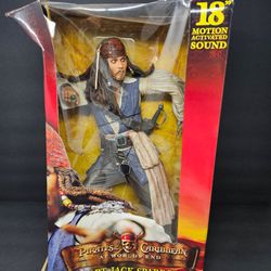 Vintage NECA Pirates of the Caribbean 18" Captain Jack Sparrow Figure