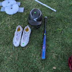 Baseball Cleats, Hat And Bat