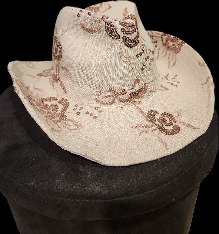 Light Pink Sequin Cowboy Hat