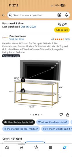 Faux Marble TV Stand