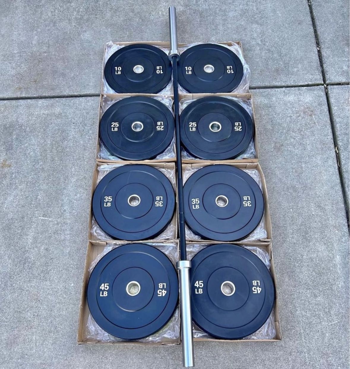New Barbell Weight Plate Sets (Bumper Plates, Rubber Coated, And Cast Iron)