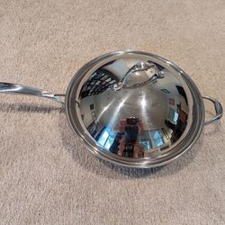 stainless steel wok with dome lid