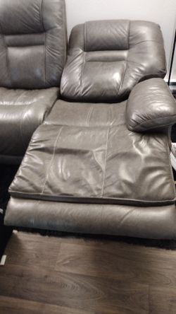 Electric recline leather sofa
