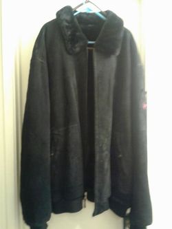 Black 100% Leather Phat Farm Jacket