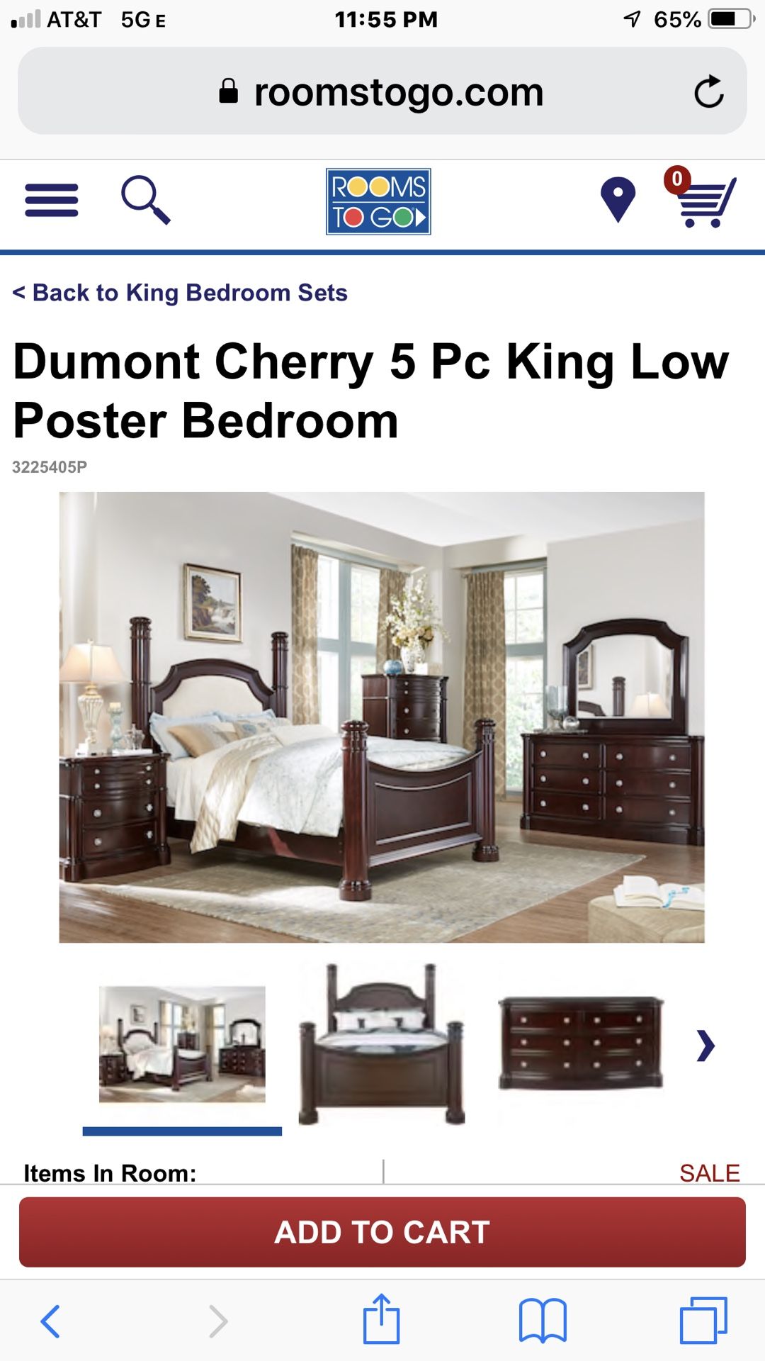 Dupont cherry king bedroom set