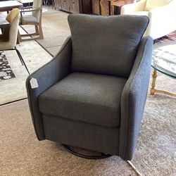 Charcoal Boucle Swivel Glider
