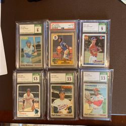 Graded Baseball Cards Bo Jackson, Williams, Carew, Gibson, Chipper 