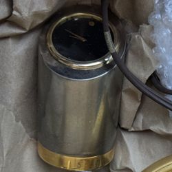 Excellent Movado Chrome & Brass Tower Desk Clock