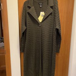 Dialogue Long Sleeved Cardigan Wool Sweater 3XL