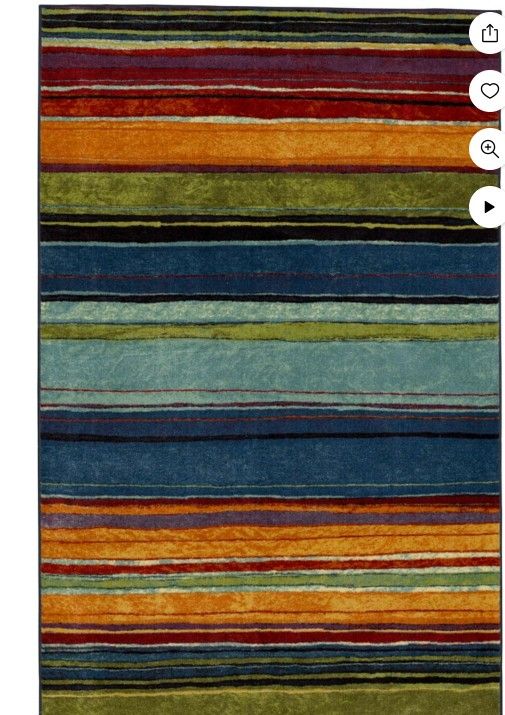 Mohawk Home Rainbow Multi Low Pile Non-Slip Stain/Fade Resistant Indoor Area Rug, 5' x 8'