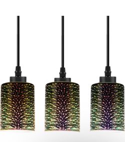 Pendant Light Fixtures, 3D Fireworks Glass Ambient Hanging Ceiling Lamp