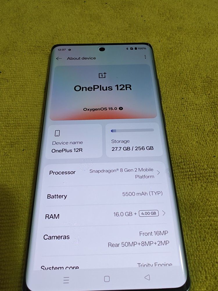 OnePlus 12R 256GBS 16RAM Unlocked Any SIM Card