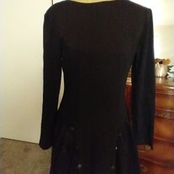 BLACK VINTAGE STYLE LONG DRESS