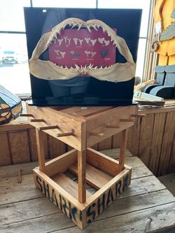 Shark Necklace Display With Mako Jaw & Shark Photo