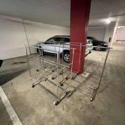 Chrome Rolling Clothing Racks 