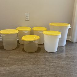 Set of 6 Food Storage or Ingredients Containers, bulk size