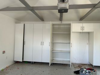 ✨ Modern White Garage Storage Cabinet Set ✨