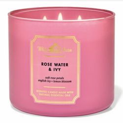 New! BATH & BODY WORKS 💐ROSE WATER & IVY 💐White Barn 3-wick Candle 