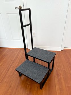 LIKE NEW! Ultra-Stable 2-Step Stool w/Side Handle for Elderly / Wide Steps