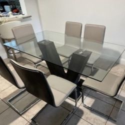 Dining Table Set of 6 Chairs