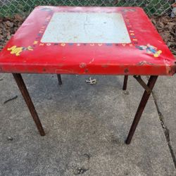 Vintage Metal And Wood Disney Table