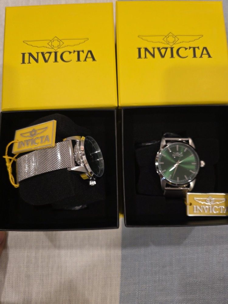Invicta Men's Watch Celestial Quartz Green Dial Stainless Steel Bracelet