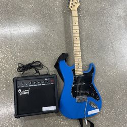 GLARRY Electric Guitar Sky Blue GLARRY Guitar Amp Included