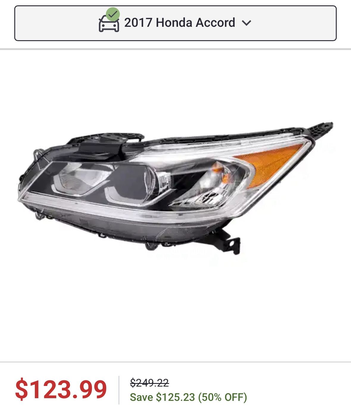 Headlight 2017 Honda Accord