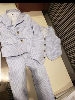 Janie and jack 3 piece seersucker suit size 3