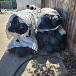 French drain/ 3" x 10' perforated pipe with synthetic rock and sleeve