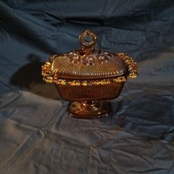 Amber Antique Candy Dish