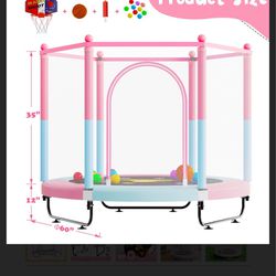VGMiu 60" Trampoline for Kids, 5 FT Indoor & Outdoor Small Toddler Trampoline
