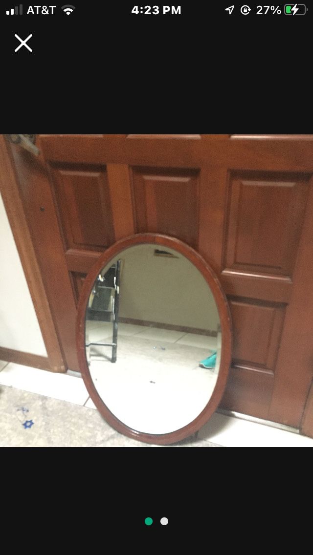 Antique bevel wood Mirror