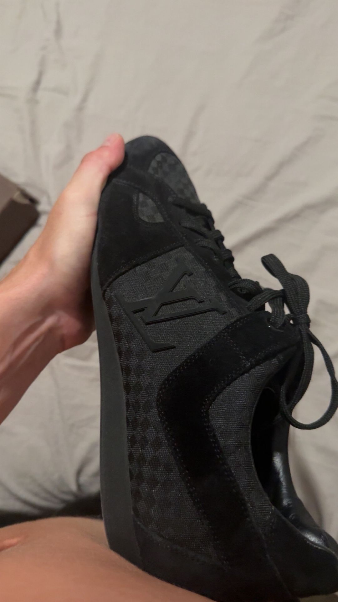 All Black Louis Vuitton Shoes - Size 8.5 - Pristine Condition