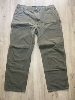 Carhartt B136 MOS Green Double Knee Dungaree Original Fit Men’s Size 42 x 34