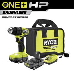 ONE+ HP 18V Brushless Cordless Compact 1/2 in. Drill/Driver Kit with (2) 1.5 Ah Batteries, Charger and Bag * PSBDD01K