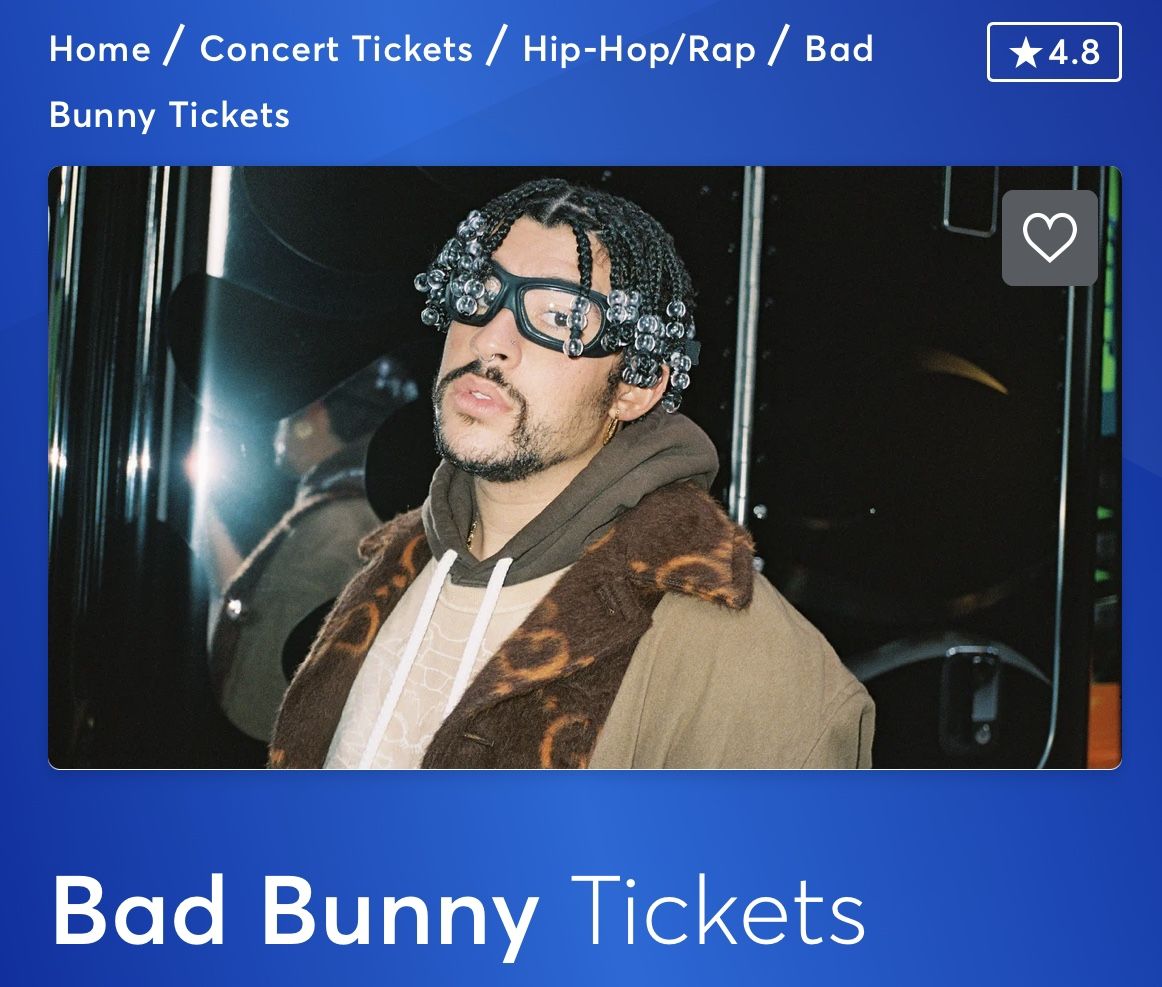 (2) Bad Bunny Concert Tickets