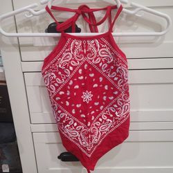 Bandana Style, Halter Top, Red.