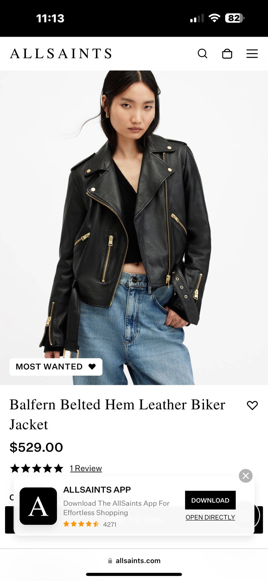 AllSaints  Leather Jacket 