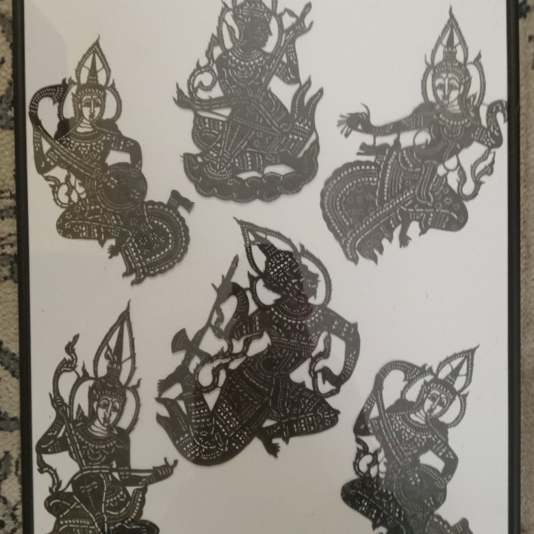 Vintage Thai Leather Shadow Puppets