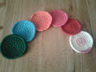 6 Crocheted Face Scrubbies Set
