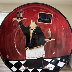 Large Bowl With Matching Plates