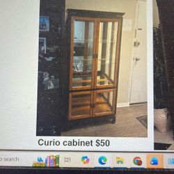 Large Curio Cabinet Glass And Wood 50