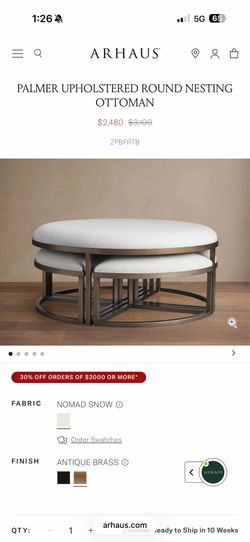Arhaus Palmer Nesting Ottoman