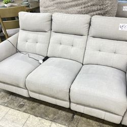 Alpendale - Fabric Power Reclining Sofa with Power Headrests