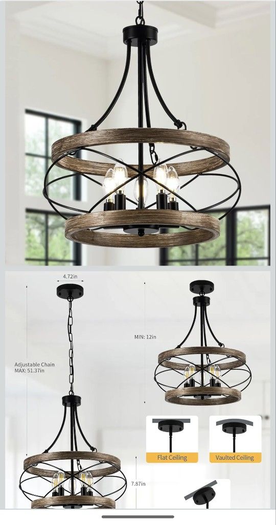 5 Light Farmhouse Chandelier