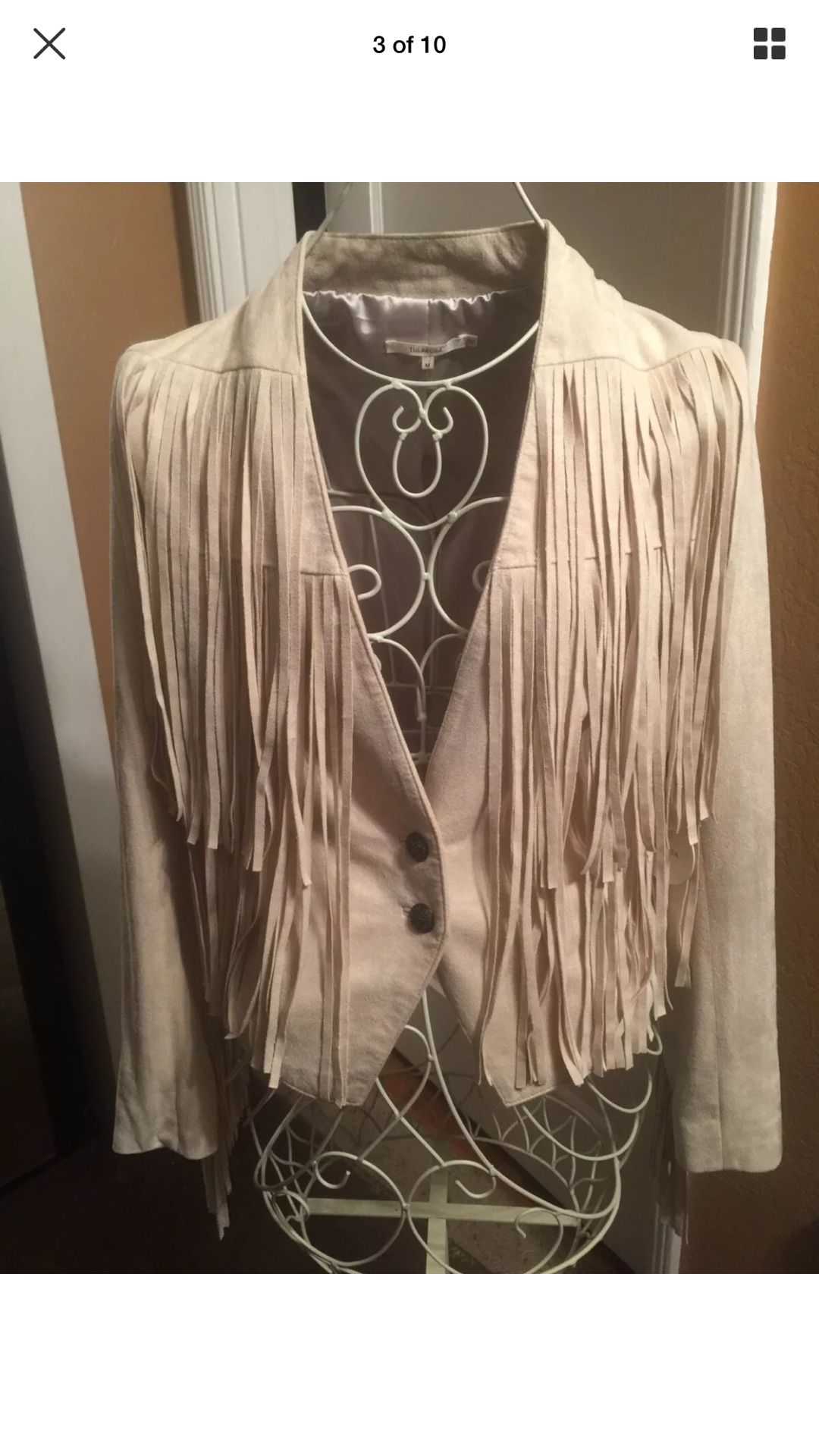 NWT Women’s Tularosa faux suede fringe jacket size M retail $240 vegan