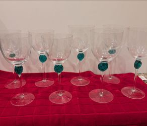 8 fine crystal stem glasses