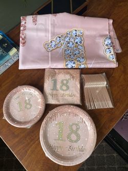 Lot Of 18th Birthday Party Supplies
