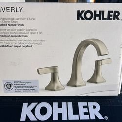 Kohler Riverly Widespread Bathroom Sink Faucet Brushed Nickel 1PR38330 NEW